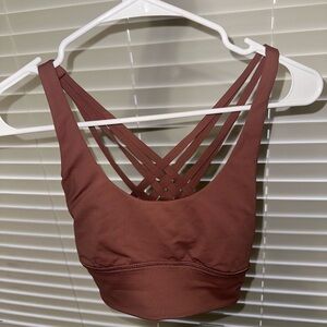 lululemon athletica Brown Strappy Sports Bra with Intricate Back Design